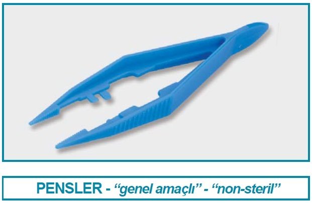 İSOLAB 048.10.110 pens - ABS - sivri/düz - 110 mm - non steril (10 adet)
