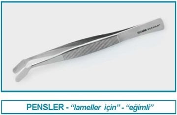 İSOLAB 048.03.001 pens - lamel için eğimli uçlu (1 adet)