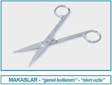 İSOLAB 048.22.160 makas - laboratuar için - sivri/sivri- 160 mm (1 adet)