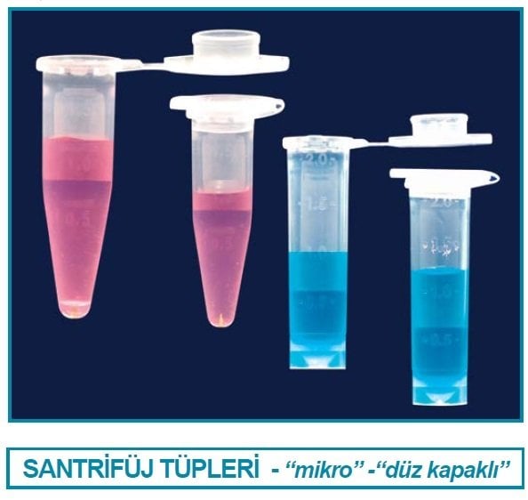 İSOLAB 078.03.021 tüp - santrfüj - mikro - düz kapaklı - 0.5 ml - steril (500 adet)