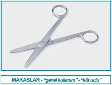 İSOLAB 048.23.130 makas - laboratuar için - küt/küt - 130 mm (1 adet)
