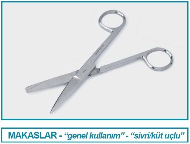 İSOLAB 048.24.130 makas - laboratuar için - küt/sivri - 130 mm (1 adet)