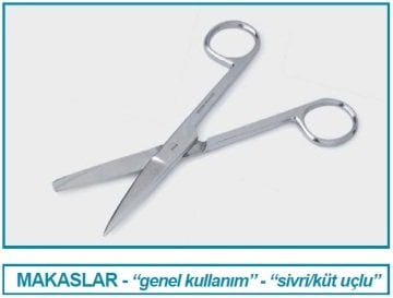 İSOLAB 048.24.130 makas - laboratuar için - küt/sivri - 130 mm (1 adet)