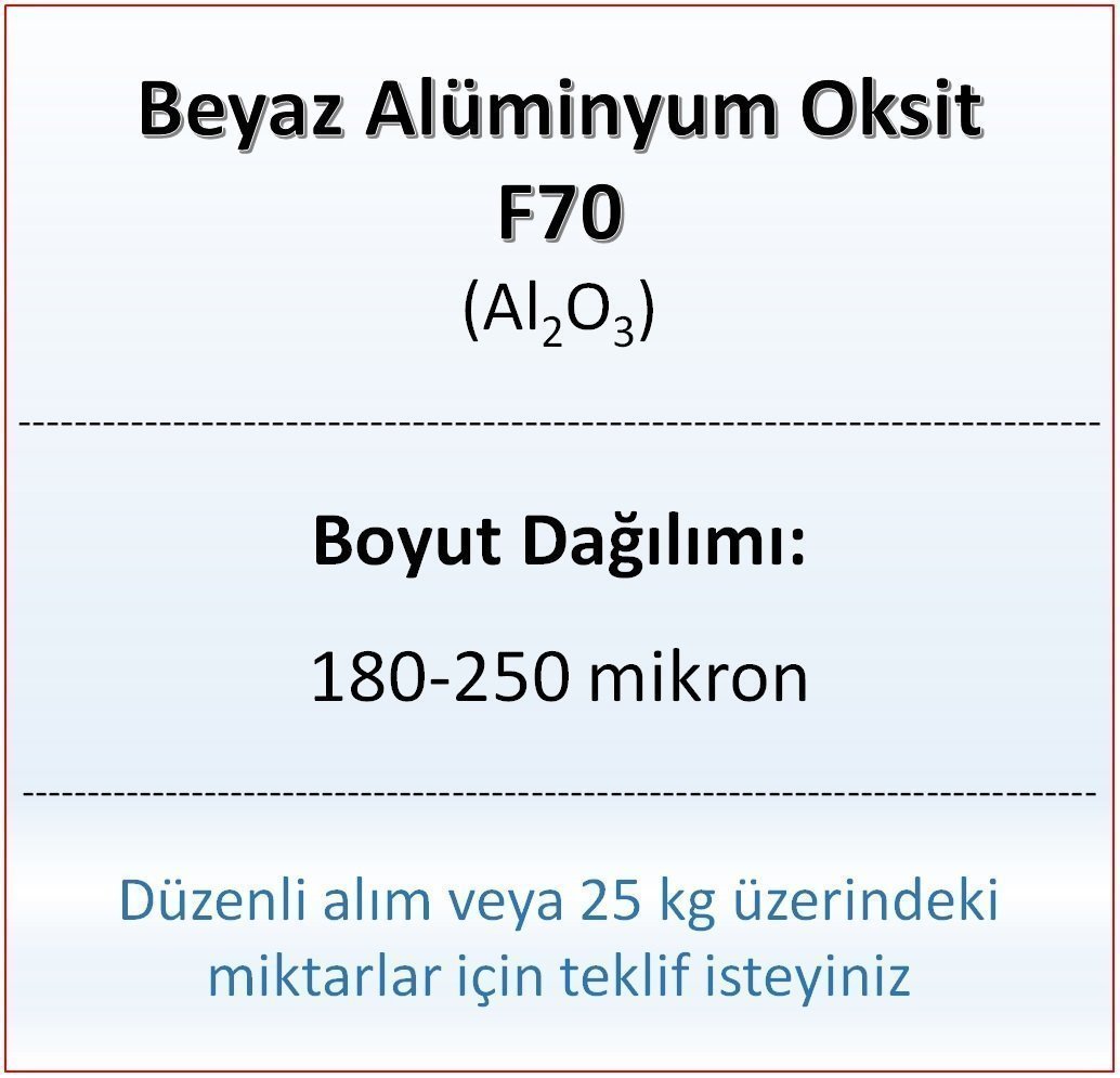 Alüminyum Oksit F70 - Al2O3 - 180-250mikron 500 gram