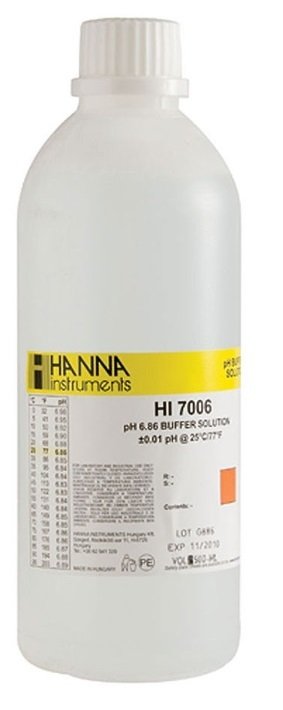 HANNA HI7006L pH 6.86 -  25oC  Calibration Buffer, 500 mL bottle