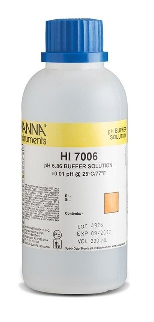 HANNA HI7006M pH 6.86 -  25oC  Calibration Buffer, 230 mL bottle