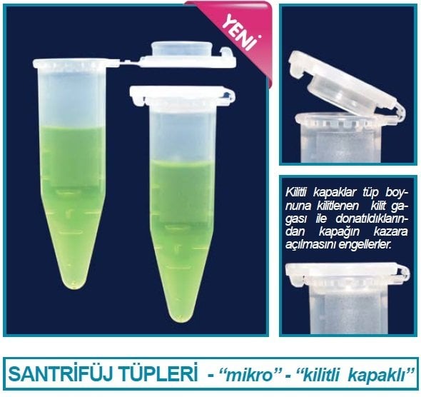 İSOLAB 078.05.005 tüp - santrfüj - mikro - kilitli kapaklı - 5.0 ml (200 adet)
