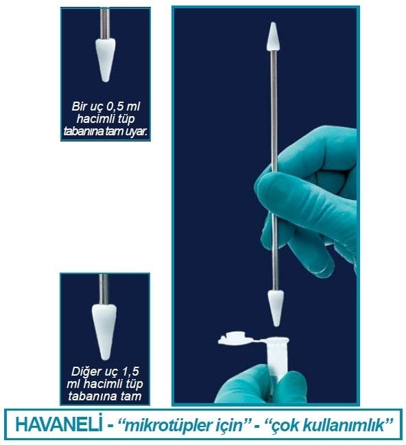İSOLAB 078.18.001 mikro tüp havan eli - PTFE uçlu (1 adet)
