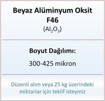 Alüminyum Oksit F46 - Al2O3 - 300-425mikron 25 kg