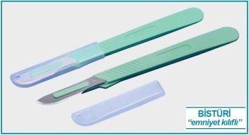 İSOLAB 048.50.003 bistüri - emniyet kılıflı (1 adet)