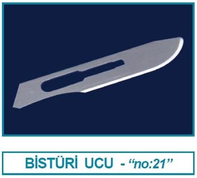 İSOLAB 048.51.021 bistüri ucu - no:21 (100 adet)