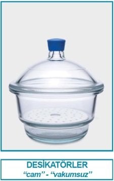 İSOLAB 039.01.250 desikatör - cam - vakumsuz - çap 250 mm (1 adet)