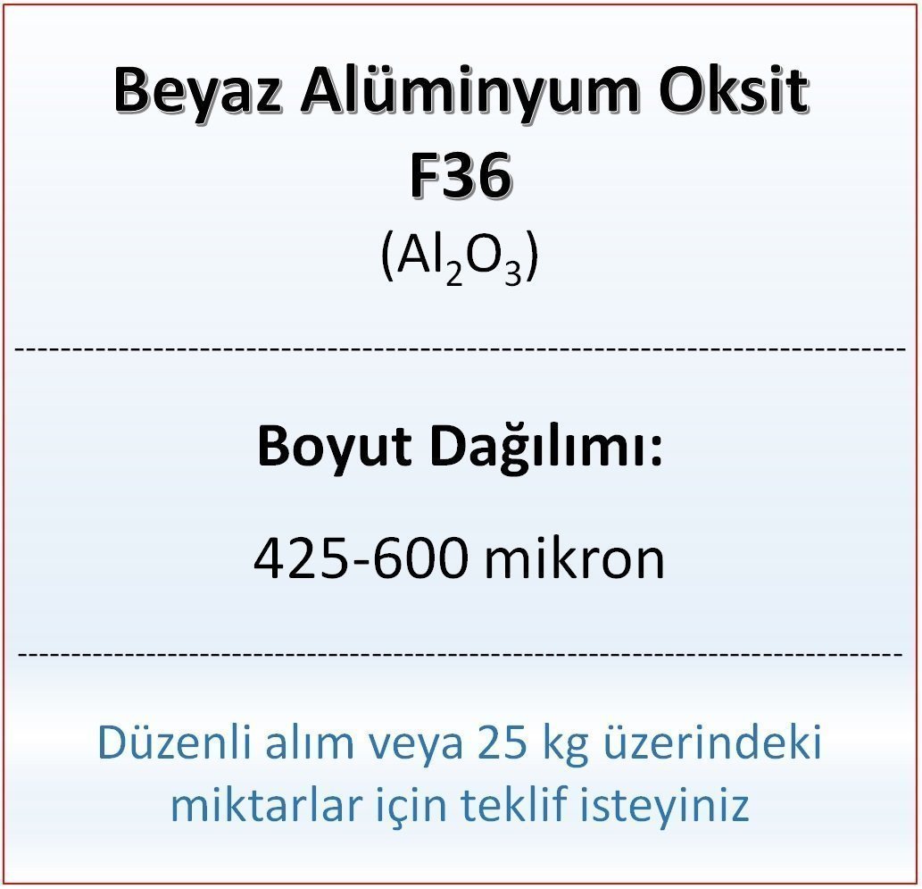 Alüminyum Oksit F36 - Al2O3 - 425-600mikron 1 kg