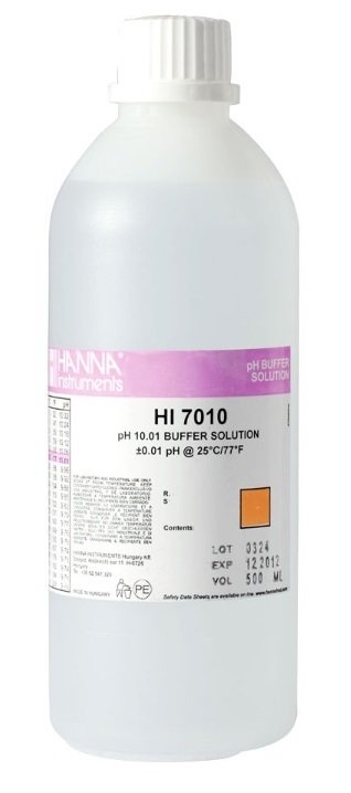 HANNA HI7010L/C pH 10.01 -  25oC  Calibration Buffer with Certificate of Analysis, 500 mL bottle