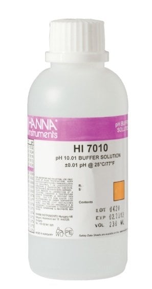 HANNA HI7010M pH 10.01 -  25oC  Calibration Buffer, 230 mL bottle