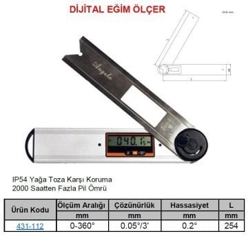 Dijital Açı Ölçer 0-360o