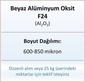 Alüminyum Oksit F24 - Al2O3 - 600-850mikron 10 kg