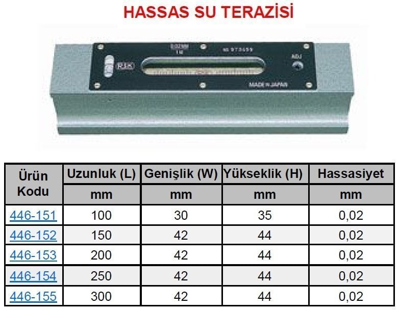Hassas Su Terazisi 250mm