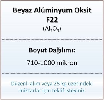 Alüminyum Oksit F22 - Al2O3 - 710-1000mikron 5 kg