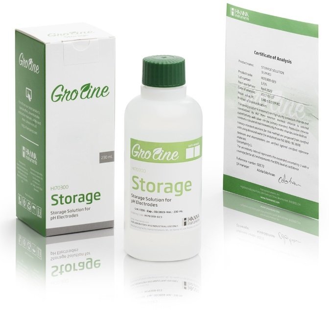 HANNA HI70300-023 GroLine Storage Solution for pH electrodes, box, 230 ml