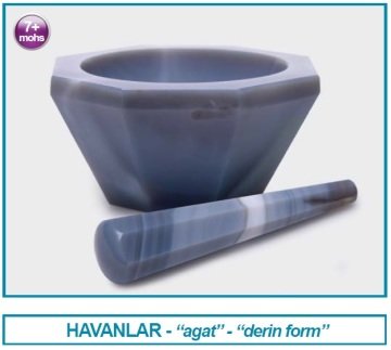 İSOLAB 038.09.080 havan - agat - tokmağı ile - çap 80 mm - derin form (1 adet)