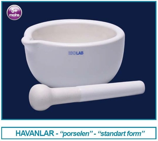 İSOLAB 038.02.065 havan - porselen - tokmaksız - çap 80 mm (1 adet)