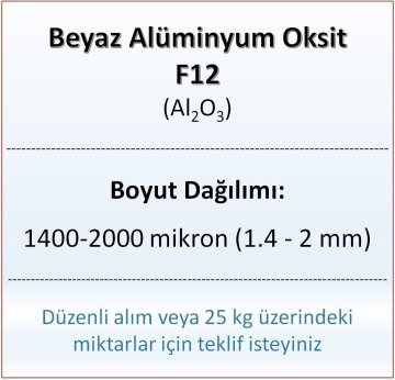 Alüminyum Oksit F12 - Al2O3 - 1400-2000mikron 5 kg