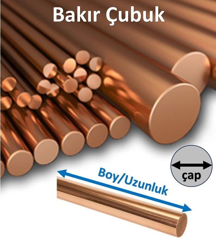 30 mm Saf Yuvarlak Bakır Çubuk