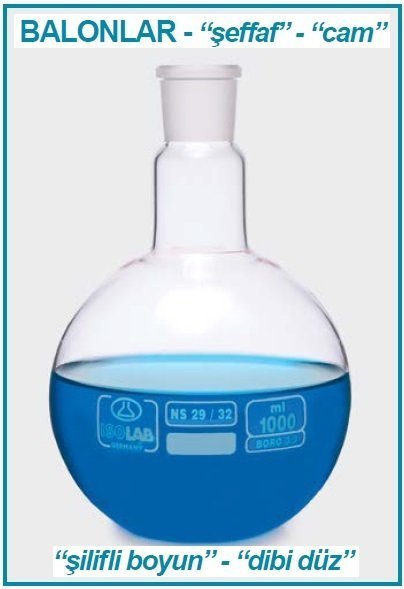 İSOLAB 030.01.901 balon - cam - dibi düz - şilifli - 1000 ml - NS29/32 (1 adet)