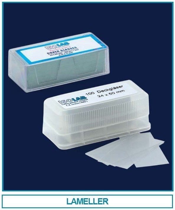 İSOLAB 075.00.005 lamel - 24 x 32 mm - ekonomik kalite - 100 ad/kutu (1000 adet)