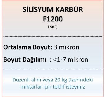 Silisyum Karbür F1200 - SiC- 3 mikron - 1 KG