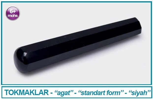İSOLAB 038.04.150 tokmak - siyah agat - 150 mm (1 adet)