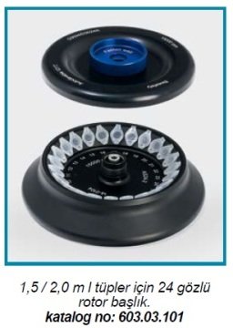 İSOLAB 603.03.101 rotor - mikro yüksek devirli santrfüj için - 24 yuvalı - mikro tüp kullanımlı (1 adet)