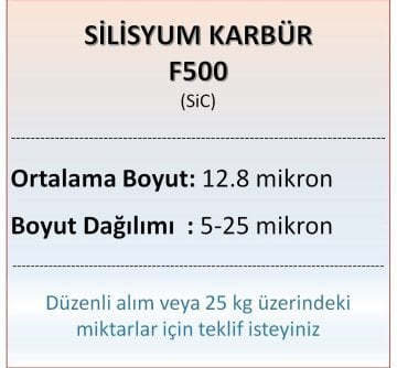 Silisyum Karbür F500 - SiC - 12.8 mikron - 500 gram