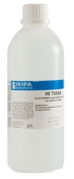 HANNA HI70664L Cleaning Solution for Humus Deposits (Agriculture), 500 mL bottle