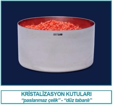 İSOLAB 049.08.110 kristalizasyon kutusu - paslanmaz çelik - çap 110 mm (1 adet)