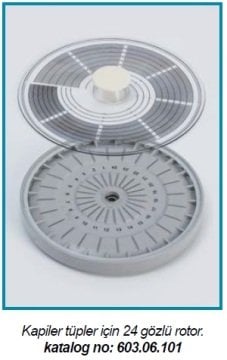 İSOLAB 603.06.101 rotor - hematokrit santfüj için - 24 yuvalı - hematokrit tüp kullanımlı (1 adet)