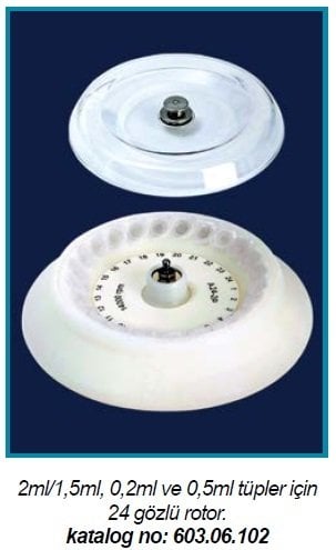 İSOLAB 603.06.102 rotor - hematokrit santfüj için - 24 yuvalı - mikro tüp kullanımlı (1 adet)