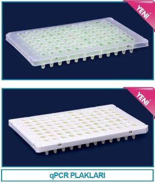 İSOLAB 123.03.096 qPCR plağı - 96 kuyulu - 0.1 ml - steril - yarım etekli - şeffaf (10 adet)