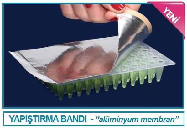 İSOLAB 124.01.011 Yapıştırma filmi - aluminyum - PCR plaklar için (10 adet)