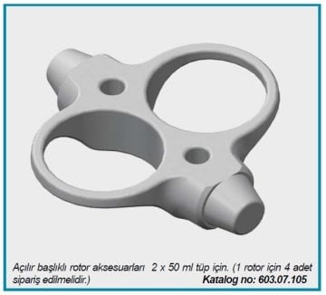 İSOLAB 603.07.105 açılır başlıklı rotor adaptörü - 2 x 50 ml tüp kapasiteli - çok amaçlı santrfüj için (1 adet)