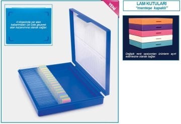 İSOLAB 076.02.001R lam kutusu - 50 lam kapasiteli - plastik kilitli - rubi (1 adet)