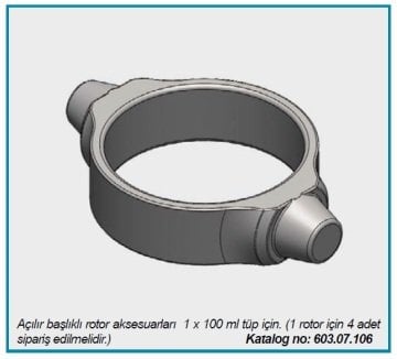 İSOLAB 603.07.106 açılır başlıklı rotor adaptörü - 1 x 100 ml tüp kapasiteli - çok amaçlı santrfüj için (1 adet)