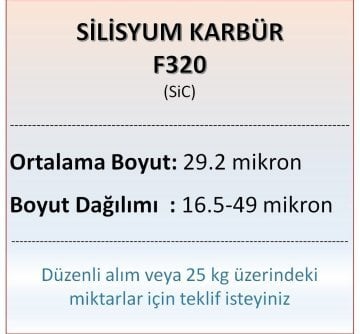 Silisyum Karbür F320 - SiC - 29.2 mikron - 500 gram