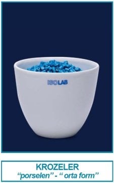 İSOLAB 038.14.M45 kroze - porselen - orta form - çap 45 mm (6 adet)