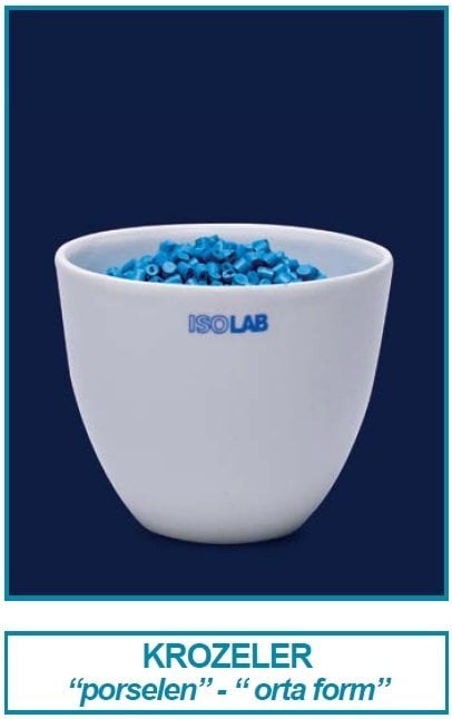 İSOLAB 038.14.M60 kroze - porselen - orta form - çap 60 mm (6 adet)