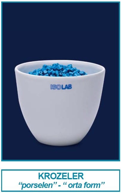 İSOLAB 038.14.M70 kroze - porselen - orta form - çap 70 mm (6 adet)