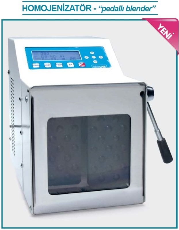 İSOLAB 608.01.002 homojenizatör - torba karıştıcı - pedallı blender (1 adet)