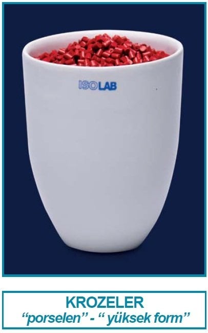 İSOLAB 038.14.H51 kroze - porselen - uzun form - çap 51 mm (6 adet)