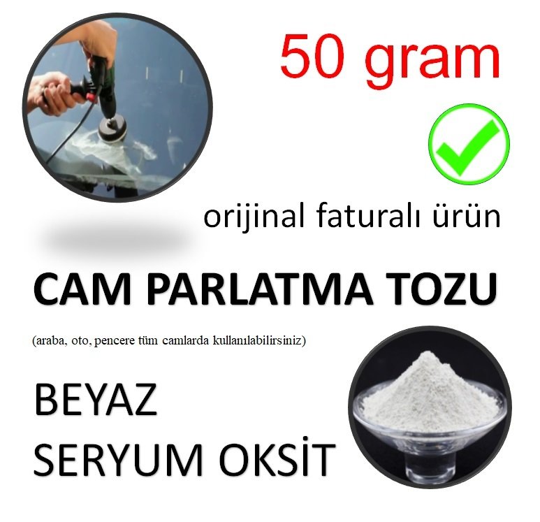 Araba Camı Parlatma Tozu Beyaz Seryum Oksit 50 gram